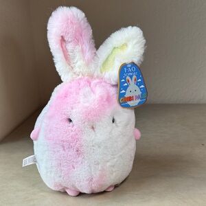 FAO Schwarz Chibi Pals Pink and White Bunny Plush Toy 12"